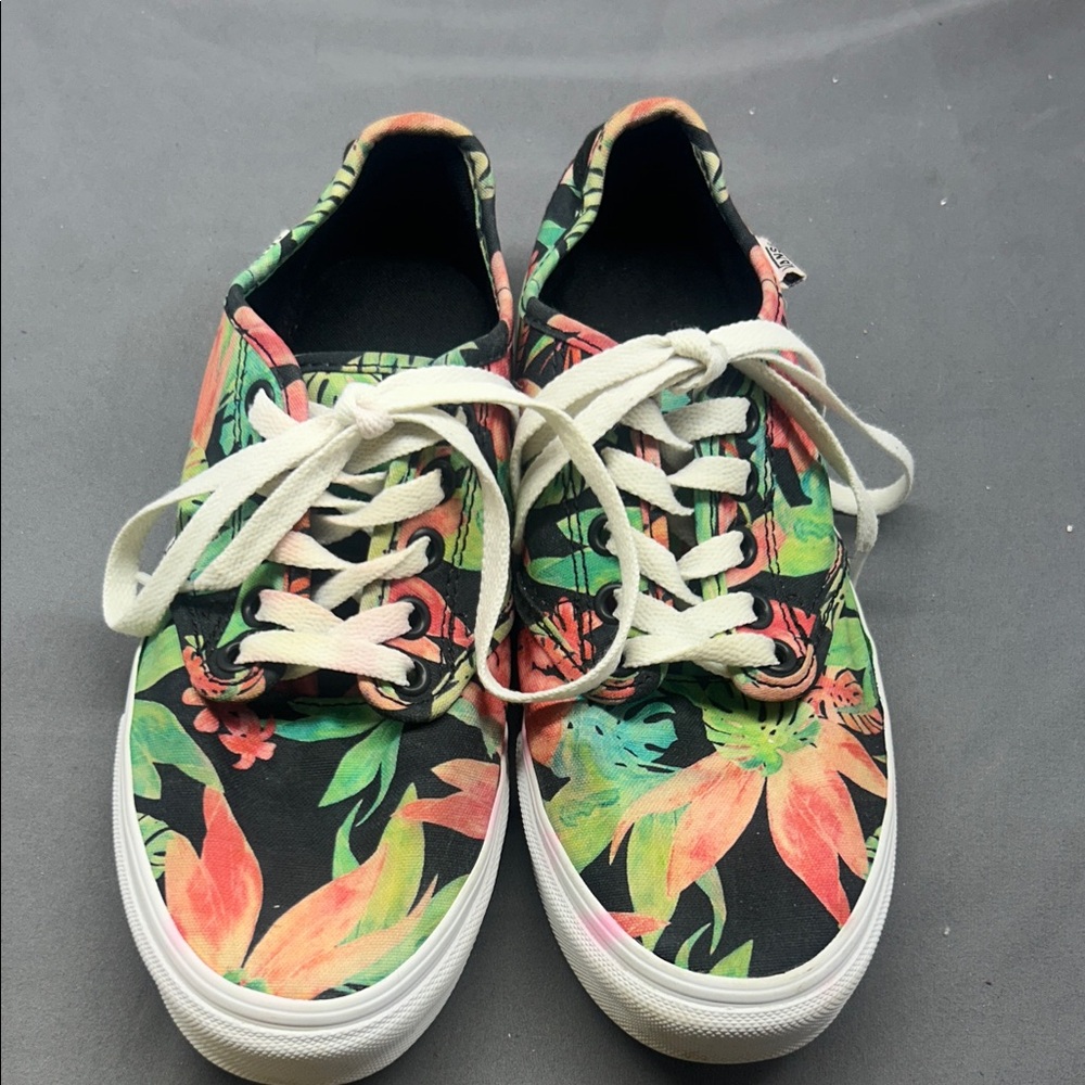 Vans Off the Wall Women's Floral Canvas Sneakers Size 7.  Skateboard Beach‎ Y2K